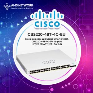 CBS220-48T-4G- Cisco Cisco Business CBS220-48T-4G Smart Switch | 48 Port GE | 4x1G SFP | 3-Year Limited Hardware Warranty